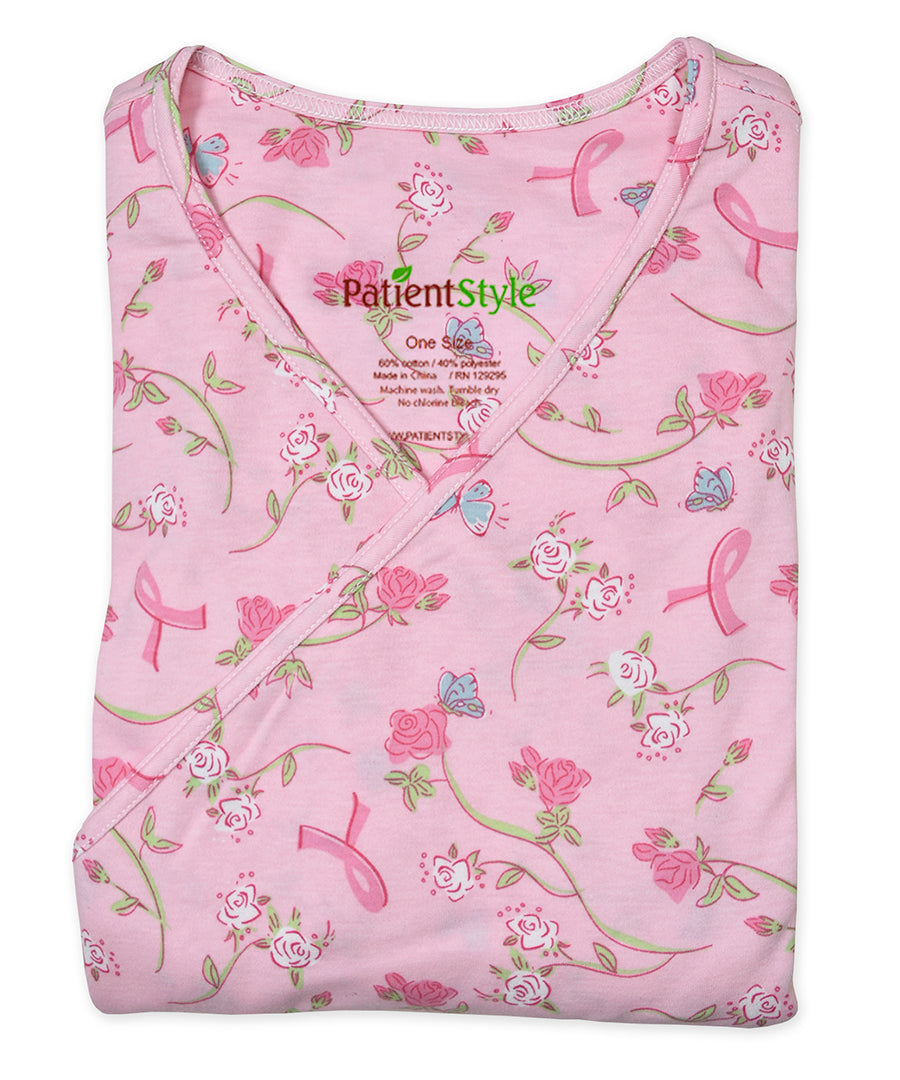 Mammography Gown Roses & Ribbons